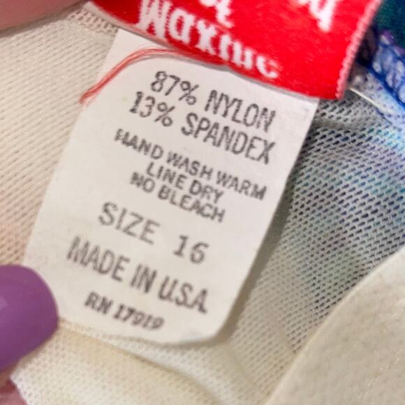 Maxine of Hollywood Vintage One Piece Swimsuit 80s Floral Pinup Retro - Picture 8 of 9